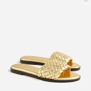 J Crew Georgina woven sandals in metallic leather BX907