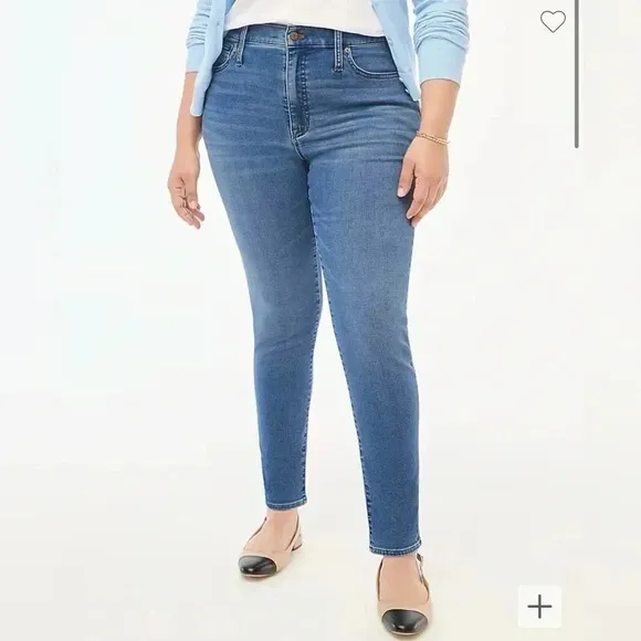 J Crew Jeans Skinny Ankle Blue Denim Signature Stretch NWT Size 30 Mid Rise