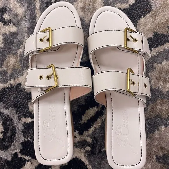 J. Crew Leather double buckle-strap sandals Item AX910