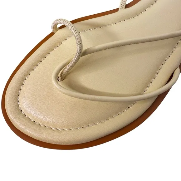J. CREW NEW Italian Leather Strap Sandal Size 8.5 in Palest Yellow
