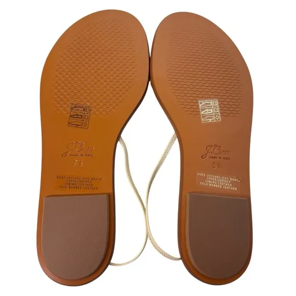 J. CREW NEW Italian Leather Strap Sandal Size 8.5 in Palest Yellow