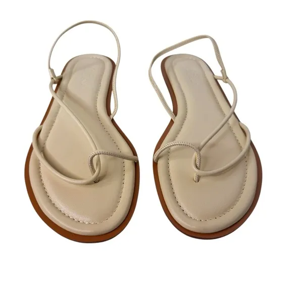 J. CREW NEW Italian Leather Strap Sandal Size 8.5 in Palest Yellow
