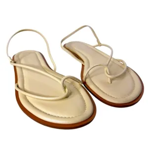 J. CREW NEW Italian Leather Strap Sandal Size 8.5 in Palest Yellow