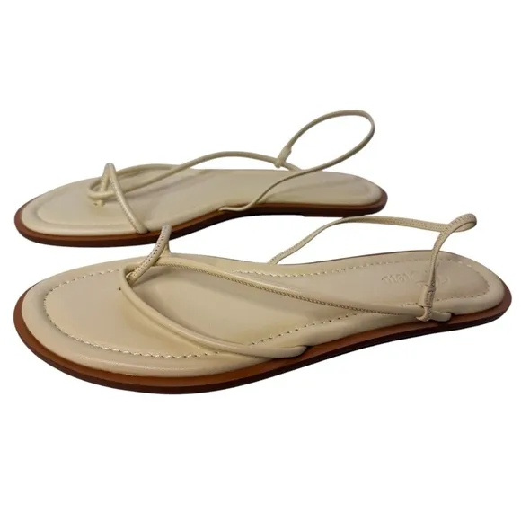 J. CREW NEW Italian Leather Strap Sandal Size 8.5 in Palest Yellow