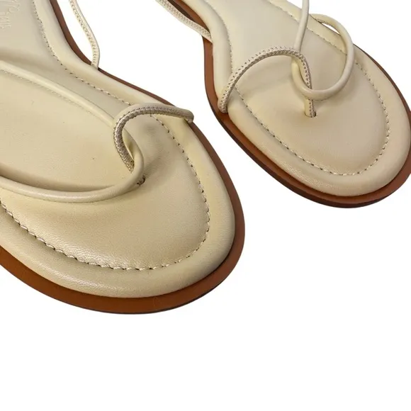 J. CREW NEW Italian Leather Strap Sandal Size 8.5 in Palest Yellow