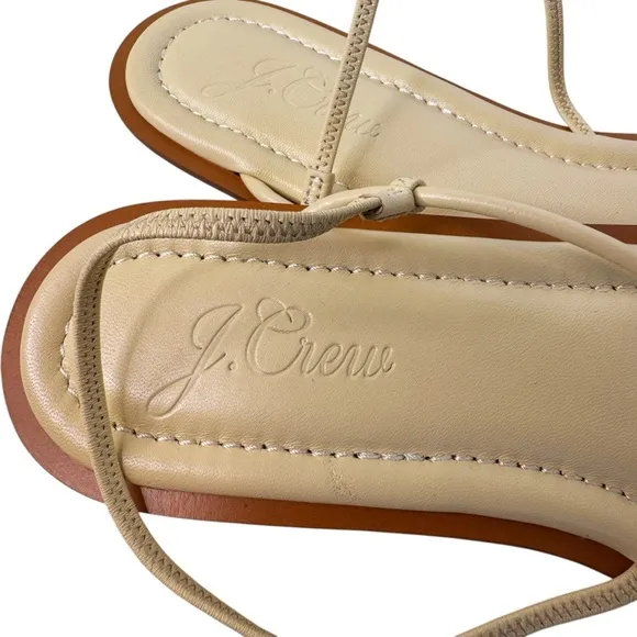 J. CREW NEW Italian Leather Strap Sandal Size 8.5 in Palest Yellow