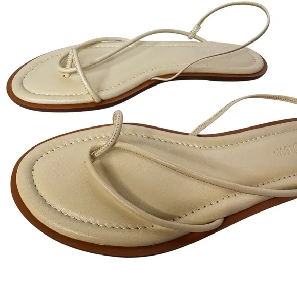 J. CREW NEW Italian Leather Strap Sandal Size 8.5 in Palest Yellow
