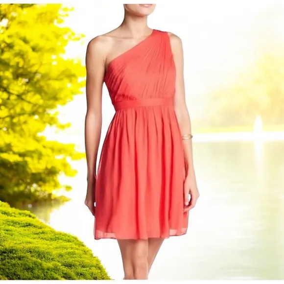 J Crew - Silk Chiffon Pleated Shoulder Dress