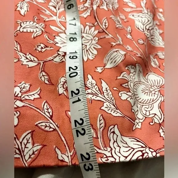 J Crew Skirt Coral Pink Pencil Skirt Floral NWT Womens Size 24 Cotton
