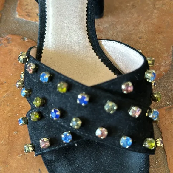 J. Crew suede sandals, rhinestone size 8 1/2