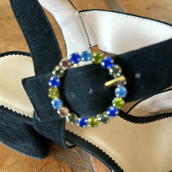 J. Crew suede sandals, rhinestone size 8 1/2
