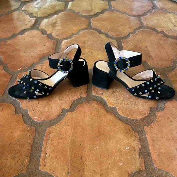 J. Crew suede sandals, rhinestone size 8 1/2