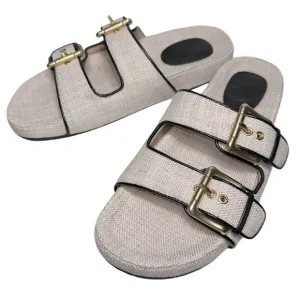 J. Crew Women’s Size 9.5 Natural Light Raffia Two Strap Buckle Marlow Sandals