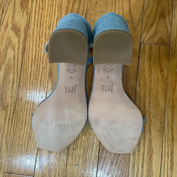 J. McLaughlin Blue Heeled Sandals with Ankle Strap