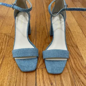 J. McLaughlin Blue Heeled Sandals with Ankle Strap