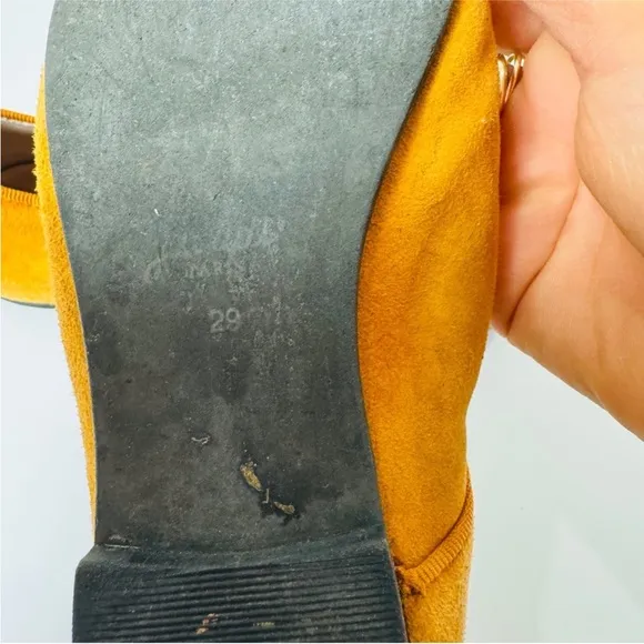 Jacadi Paris little girls Stylish Mustard Yellow Mary Jane Flats EUC