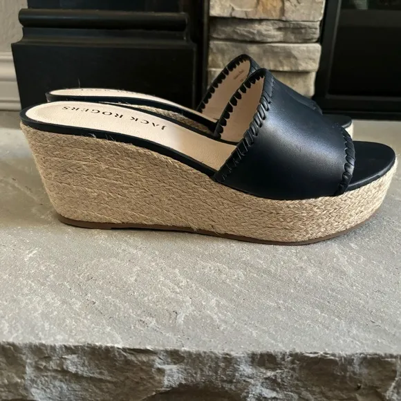 Jack Rodgers Women’s Size 11 Palmer Slide Espadrille Wedge Midnight Blue Sandals