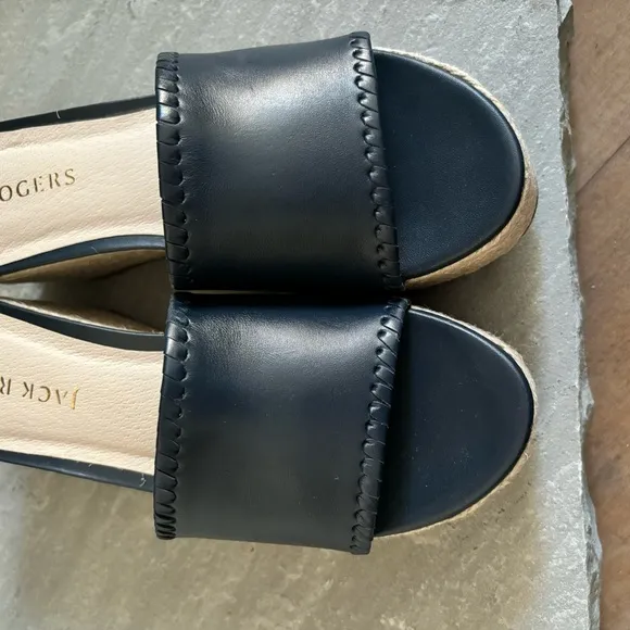 Jack Rodgers Women’s Size 11 Palmer Slide Espadrille Wedge Midnight Blue Sandals