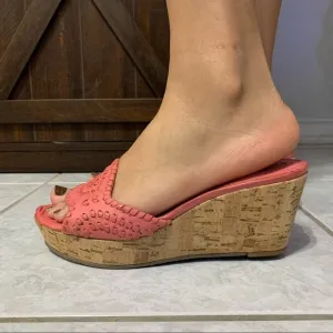 Jack Rogers Coral Wedge Sandals