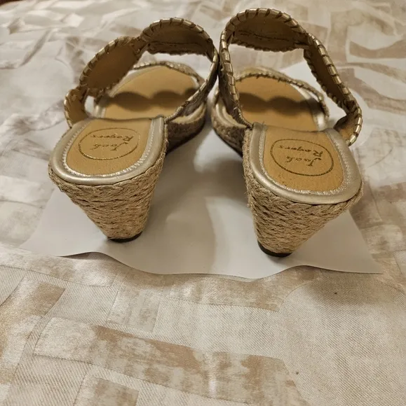 Jack Rogers Gold Espadrille Wedge Sandals