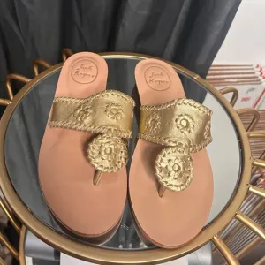Jack Rogers Gold Metallic Wedge Sandals