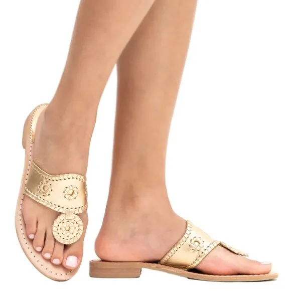 Jack Rogers Jackie Kennedy’s Flat Sandals Platinum