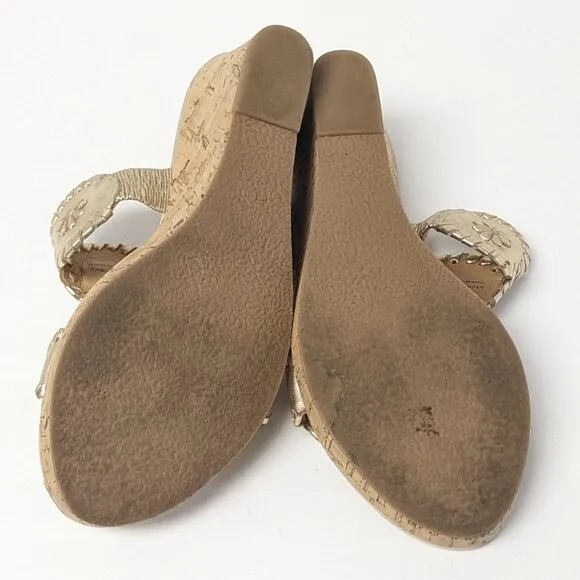 Jack Rogers Lauren Wedge Sandals, Gold, Women's 6