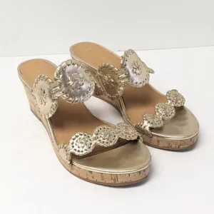 Jack Rogers Lauren Wedge Sandals, Gold, Women's 6