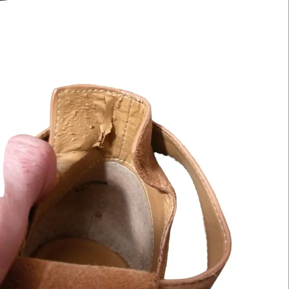 Jack Rogers Sandals Cameron Brown Suede Peep Toe Heeled Ankle Strap Shoe