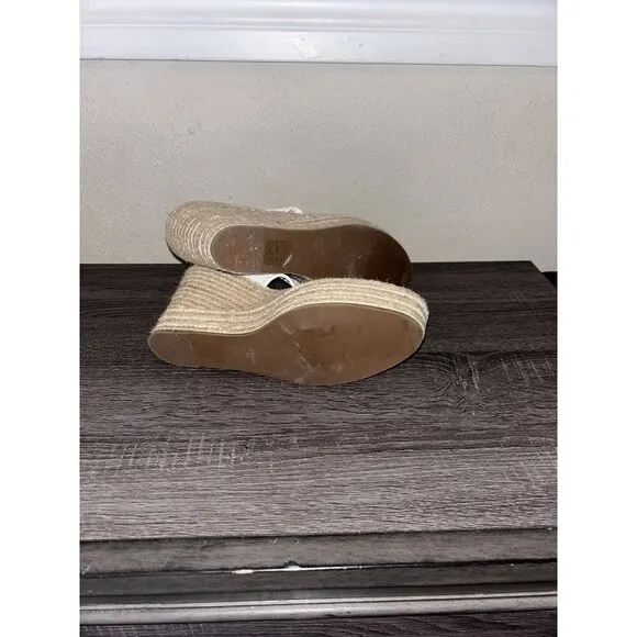 Jack Rogers White Rowan Slip On Platform Espadrille Wedge Sandals Size 10 M