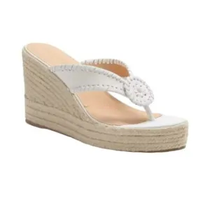 Jack Rogers White Rowan Slip On Platform Espadrille Wedge Sandals Size 10 M