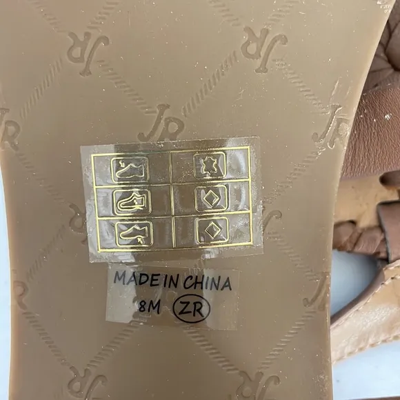 Jack Rogers Women’s Leather Block Heel Strap Sandals Tan 8