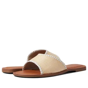 Jack Rogers Womens Scarlett Slide Slip On Slide Sandals Tan 8.5 Medium (B,M)