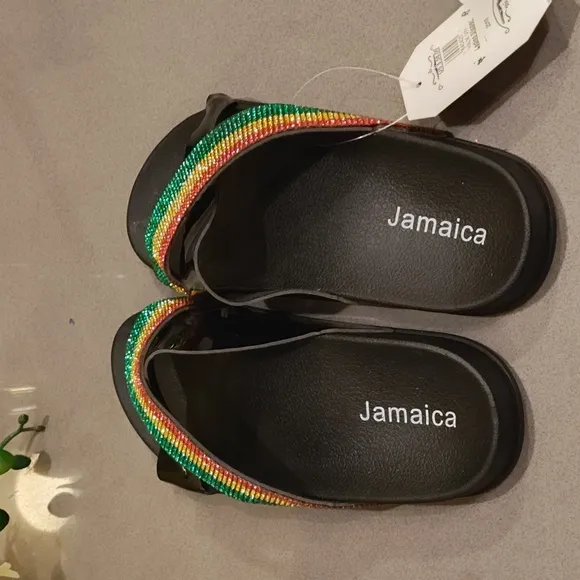 Jamaican Bling Sandals/Pool Shoes - GORGEOUS!