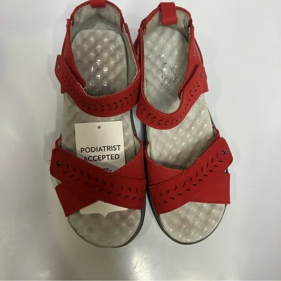 Jambu Sedona red leather adjustable sandals size 6.5