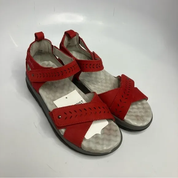 Jambu Sedona red leather adjustable sandals size 6.5