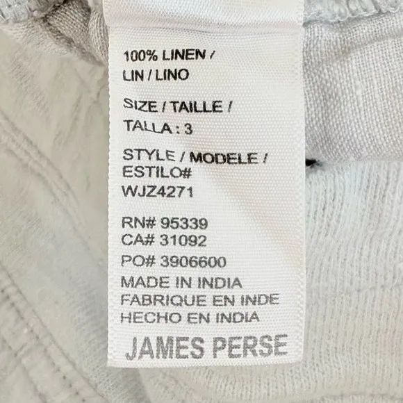 James Perse Military Gray Linen Shorts