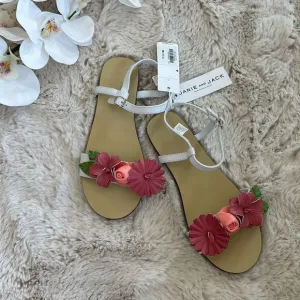Janie &amp; Jack Flower Sandal White Size 4K