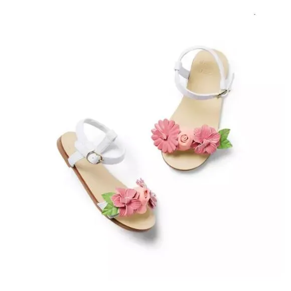 Janie &amp; Jack Flower Sandal White Size 4K
