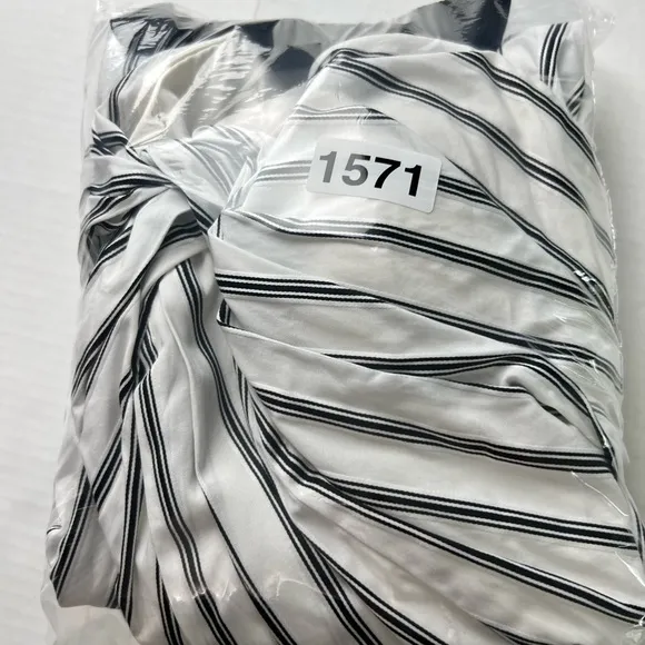 Jason Wu Black and White Striped Midi Dress - Size 4