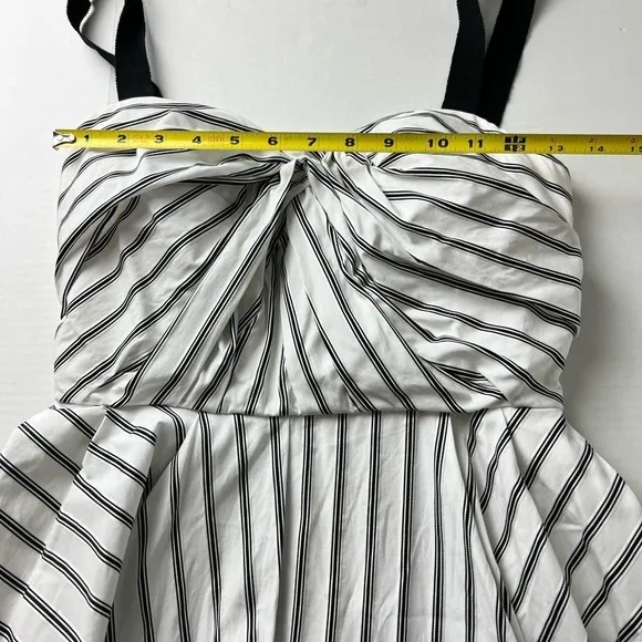 Jason Wu Black and White Striped Midi Dress - Size 4