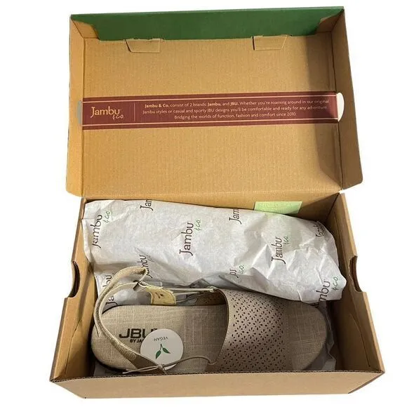 JBU BY JAMBU Women's Sandals Size 8M Pixie Vegan Light Taupe/Peach Brand‎ New