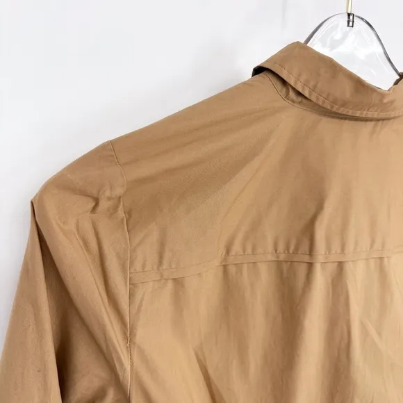 J.CREW | Button-Up Tie-Waist Cotton Shirtdress in Honey Brown | 0