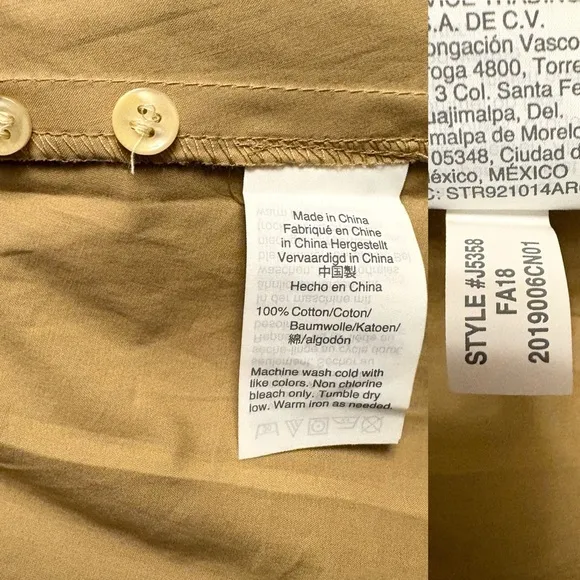 J.CREW | Button-Up Tie-Waist Cotton Shirtdress in Honey Brown | 0