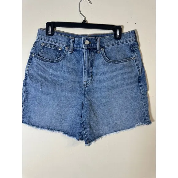 J.Crew Mid-Length Denim Shorts Raw Hem Casual Everyday Blue Size 29
