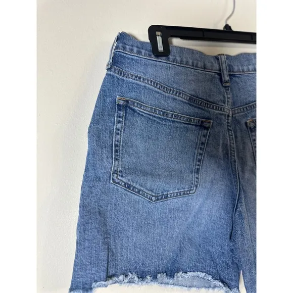 J.Crew Mid-Length Denim Shorts Raw Hem Casual Everyday Blue Size 29