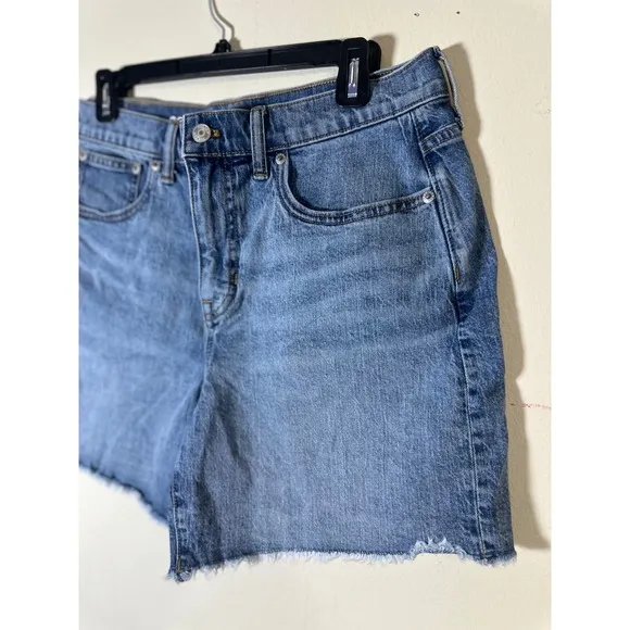J.Crew Mid-Length Denim Shorts Raw Hem Casual Everyday Blue Size 29
