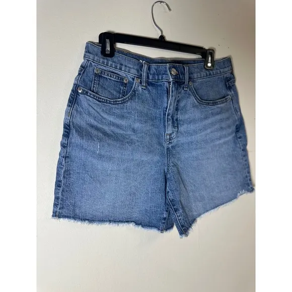 J.Crew Mid-Length Denim Shorts Raw Hem Casual Everyday Blue Size 29