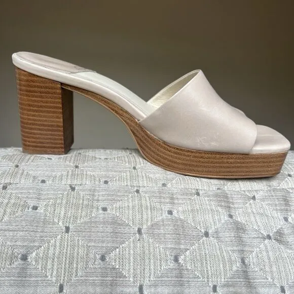 Jeffrey Campbell Caviar Nude Leather Platform Heel Slide Sandals Women 10 Casual