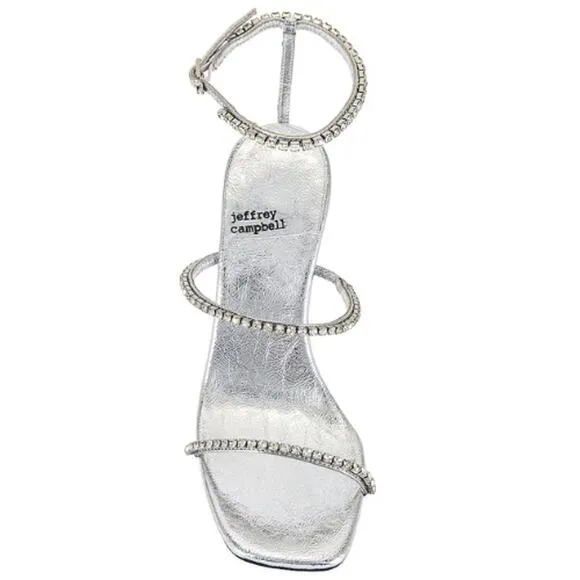 Jeffrey Campbell Demonica Sandal in Silver EUC Size 7.5